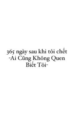 365 ngày sau khi tôi chết Poster